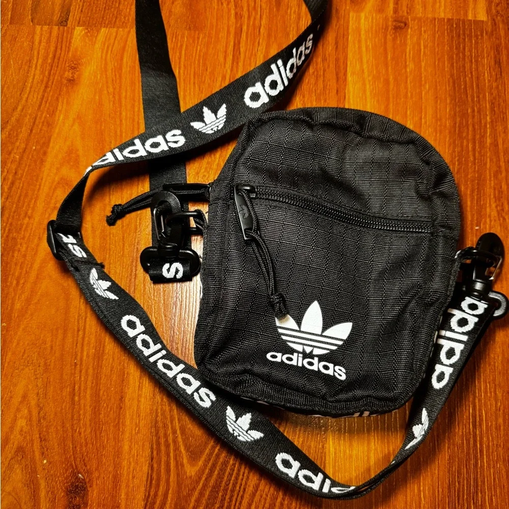 Adidas Unisex Mini Black Crossbody Bag - Picture 3 of 5